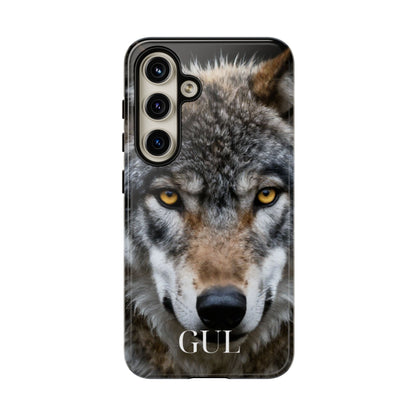 Wolf Eyes Phone Case — Fierce Wildlife iPhone Protective Case with ‘GUL’ Text