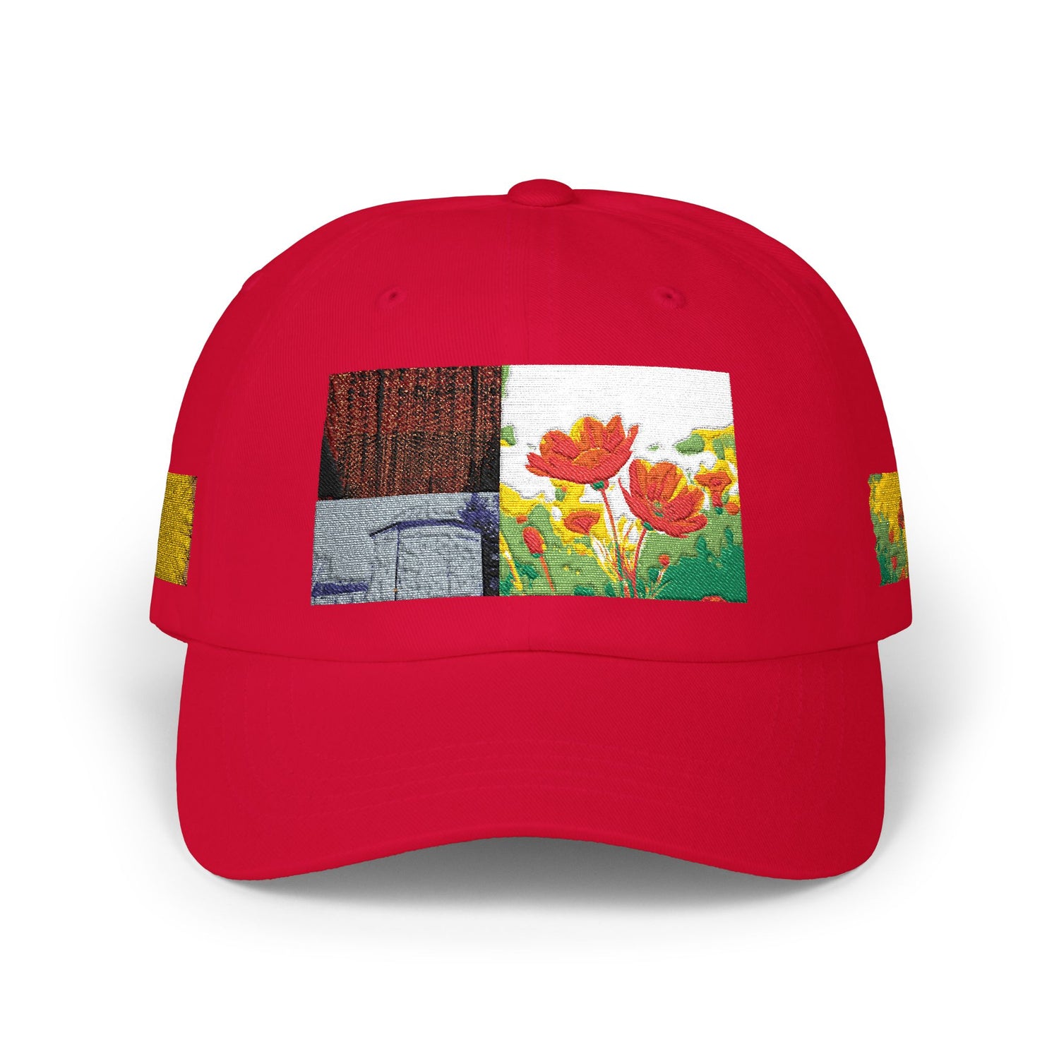 Floral Patch Dad Cap — Colorful Poppy Garden Embroidered Baseball Hat
