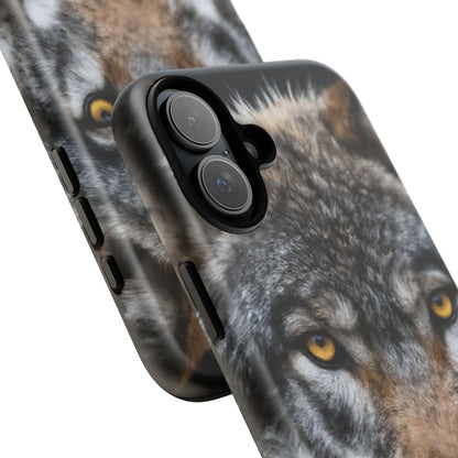 Wolf Eyes Phone Case — Fierce Wildlife iPhone Protective Case with ‘GUL’ Text