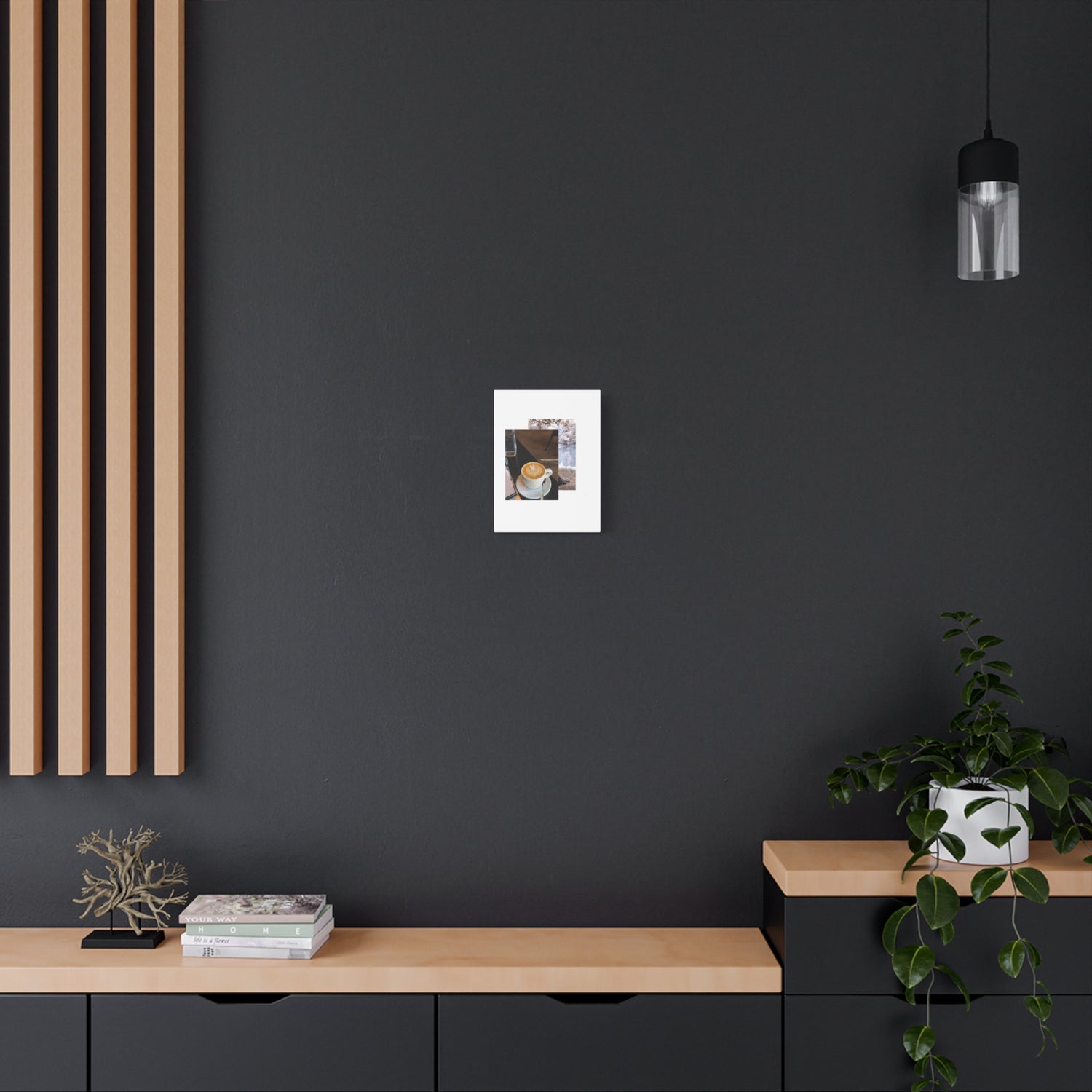 Latte &amp; Landscape Matte Canvas Wall Art — Coffee Shop Photo Collage