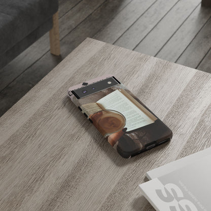 Cozy Reading Phone Case — Coffee &amp; Book Protective Cover