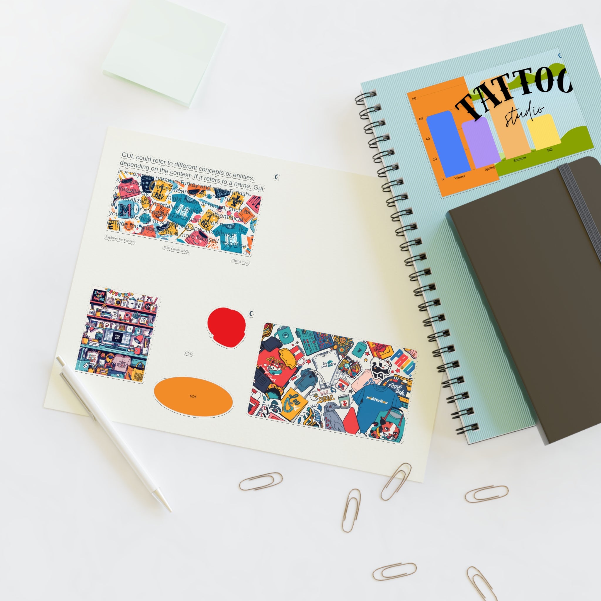 Colorful Sticker Sheets — Retro Tattoo &amp; Pop Art Icons