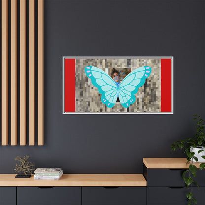 Blue Butterfly Framed Canvas Art – Matte Multi‑Color Wall Print