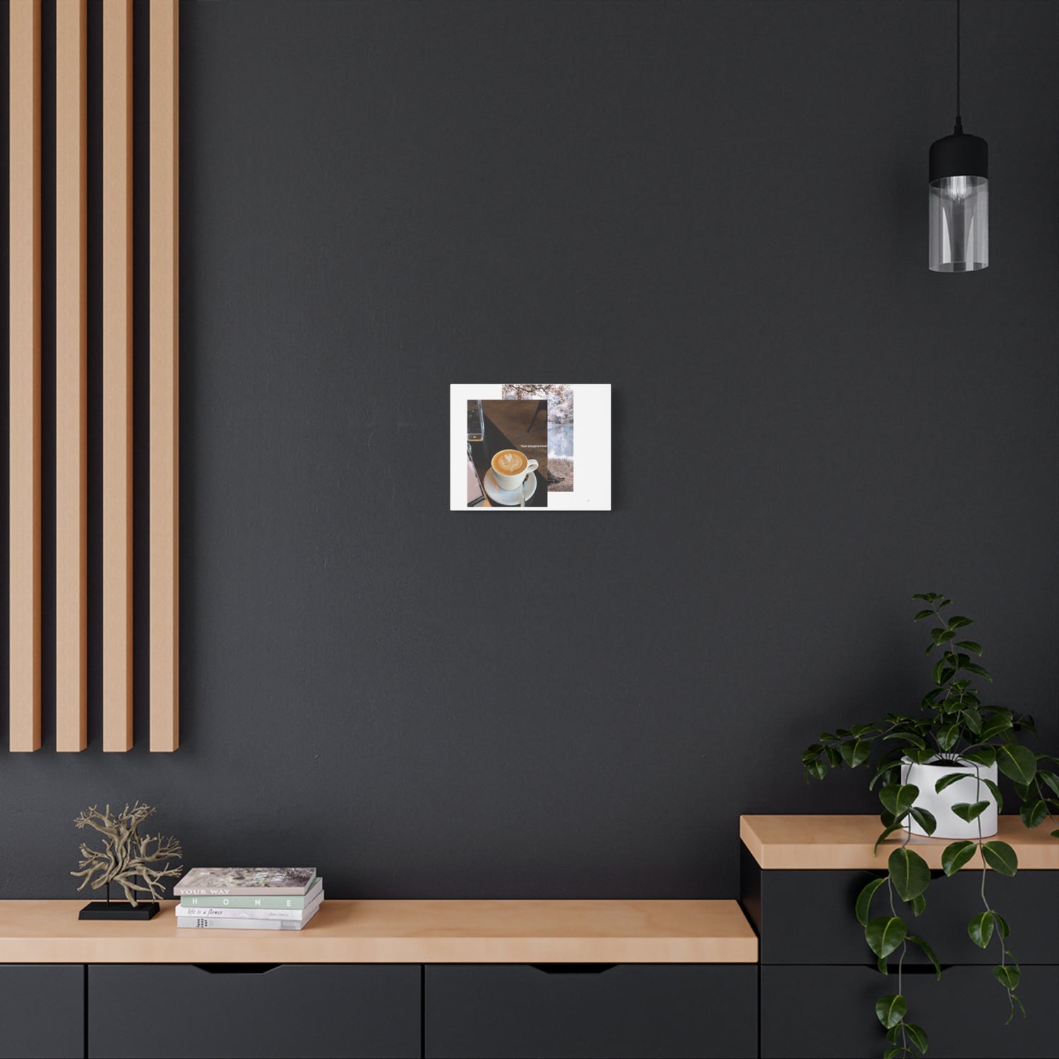 Latte &amp; Landscape Matte Canvas Wall Art — Coffee Shop Photo Collage