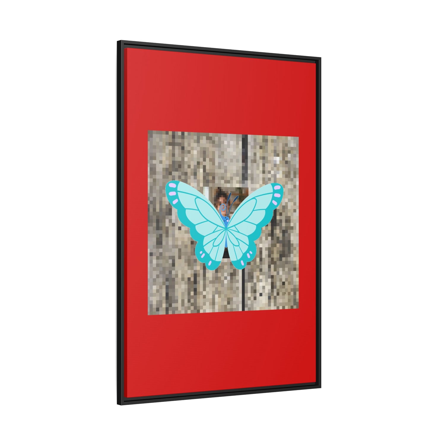 Blue Butterfly Framed Canvas Art – Matte Multi‑Color Wall Print