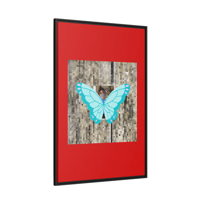 Blue Butterfly Framed Canvas Art – Matte Multi‑Color Wall Print