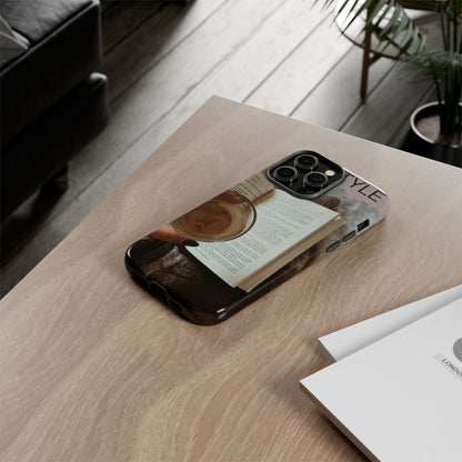 Cozy Reading Phone Case — Coffee &amp; Book Protective Cover