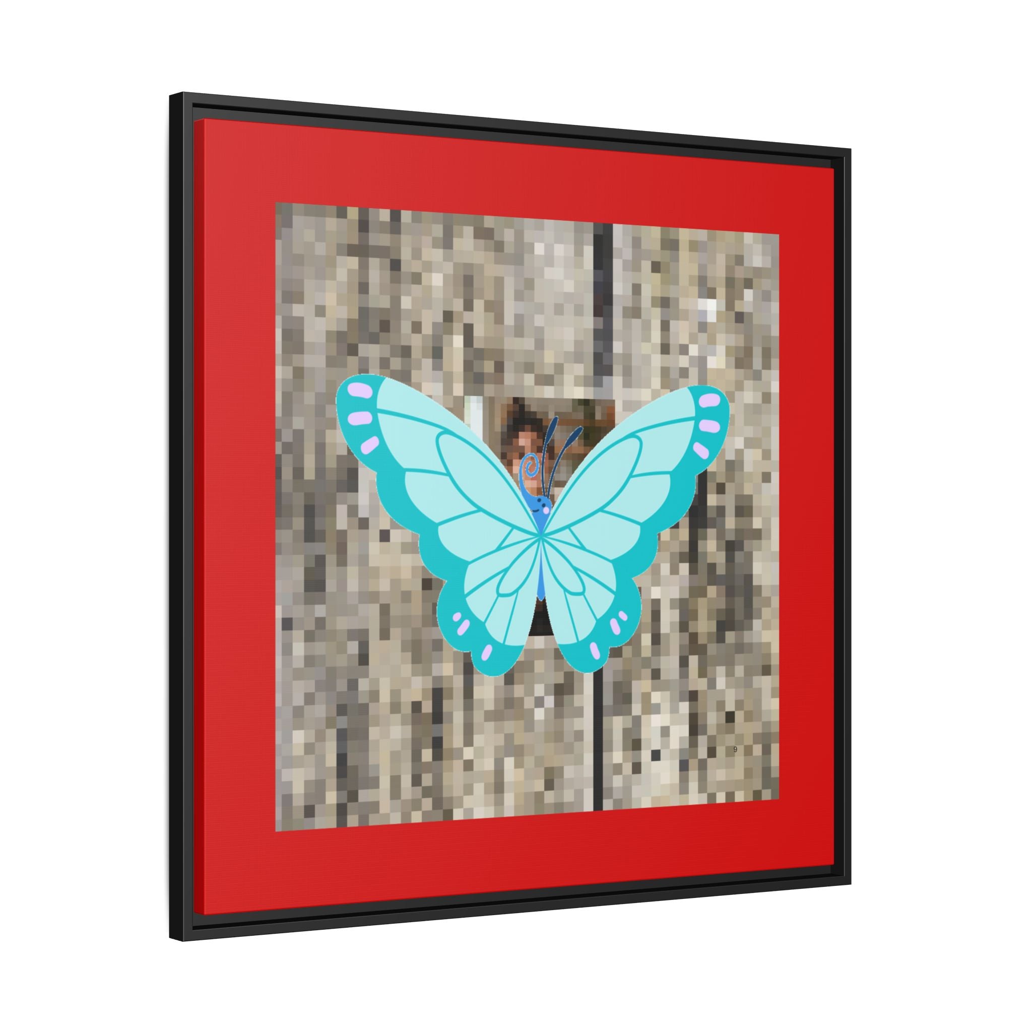 Blue Butterfly Framed Canvas Art – Matte Multi‑Color Wall Print