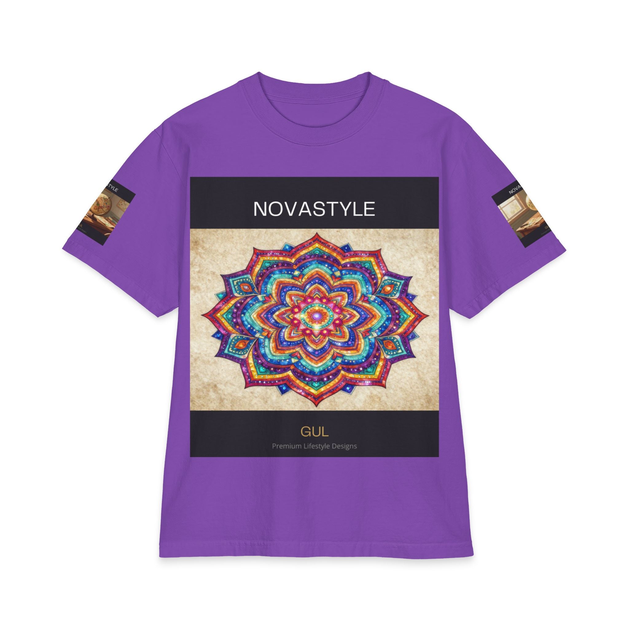 T-Shirt — NOVASTYLE Colorful Mandala &amp; Bonsai Graphic Tee