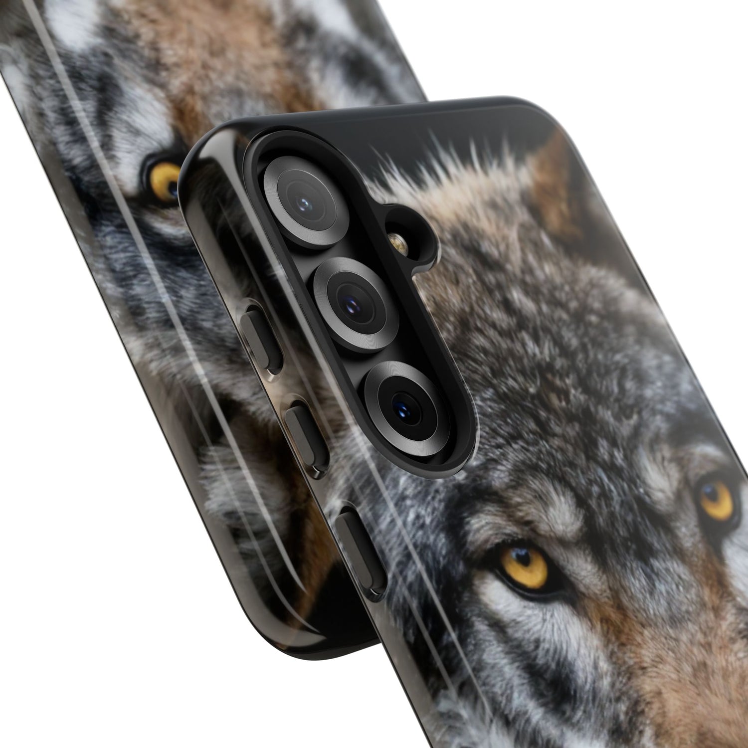 Wolf Eyes Phone Case — Fierce Wildlife iPhone Protective Case with ‘GUL’ Text