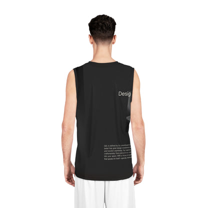 Abstract Red Basketball Jersey — All-Over Print Music &amp; Street Art Design