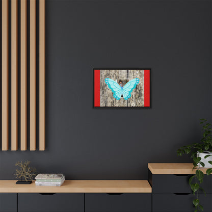 Blue Butterfly Framed Canvas Art – Matte Multi‑Color Wall Print