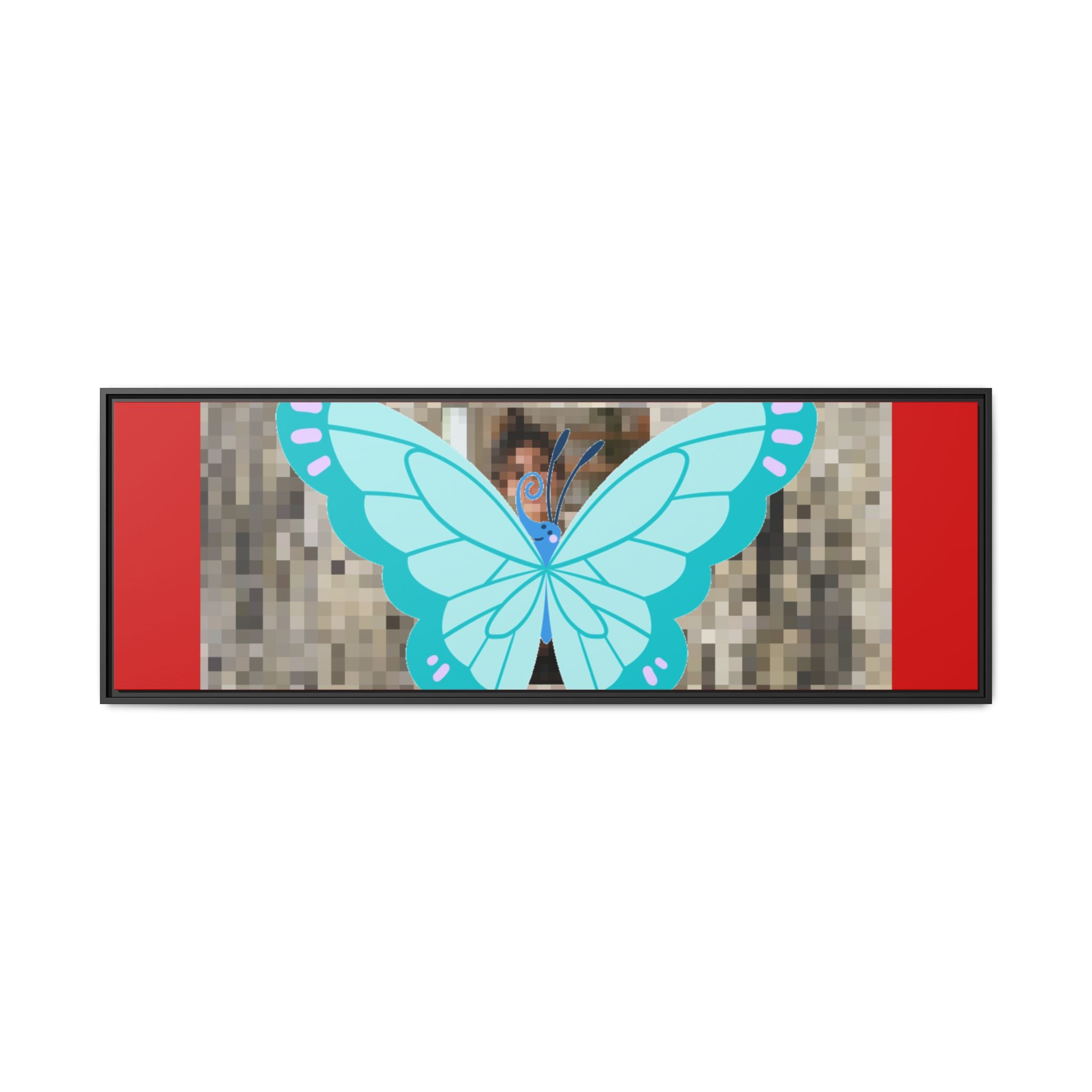 Blue Butterfly Framed Canvas Art – Matte Multi‑Color Wall Print