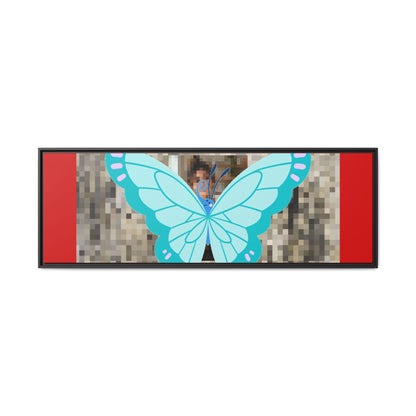 Blue Butterfly Framed Canvas Art – Matte Multi‑Color Wall Print