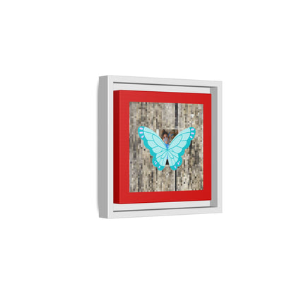 Blue Butterfly Framed Canvas Art – Matte Multi‑Color Wall Print