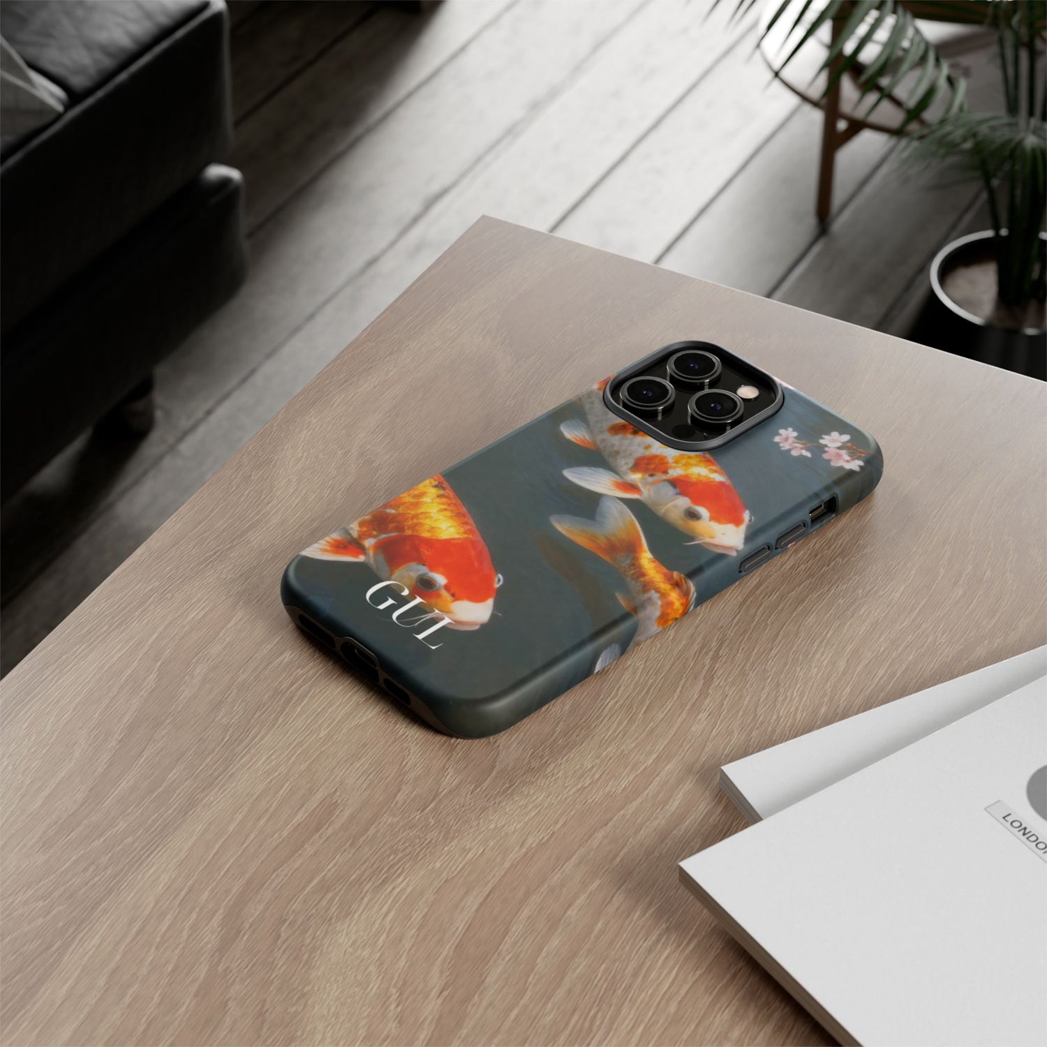 Koi Fish Tough Phone Case — Floral Pond Design