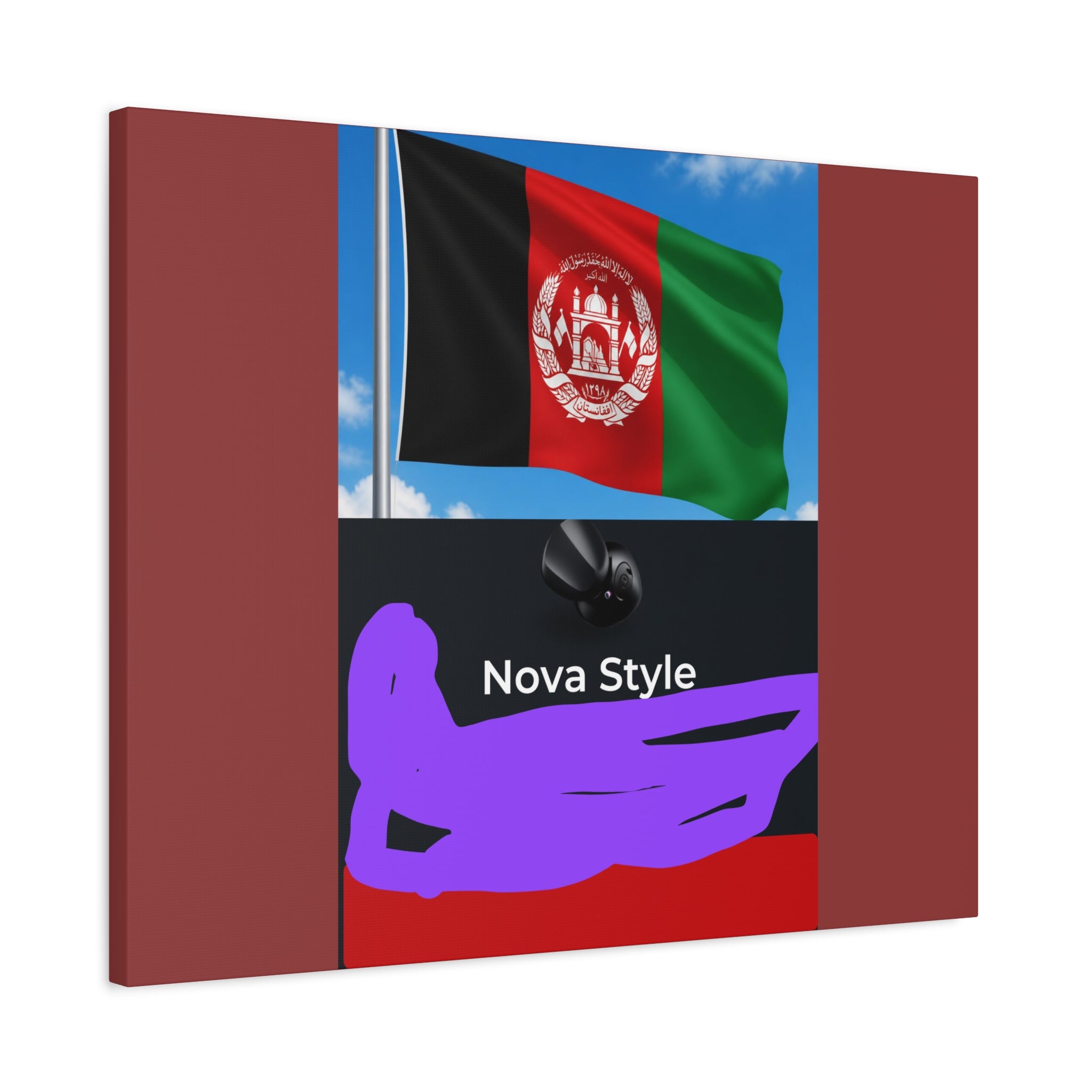 Afghan Flag Matte Canvas Print — Stretched 1.25" Wall Art