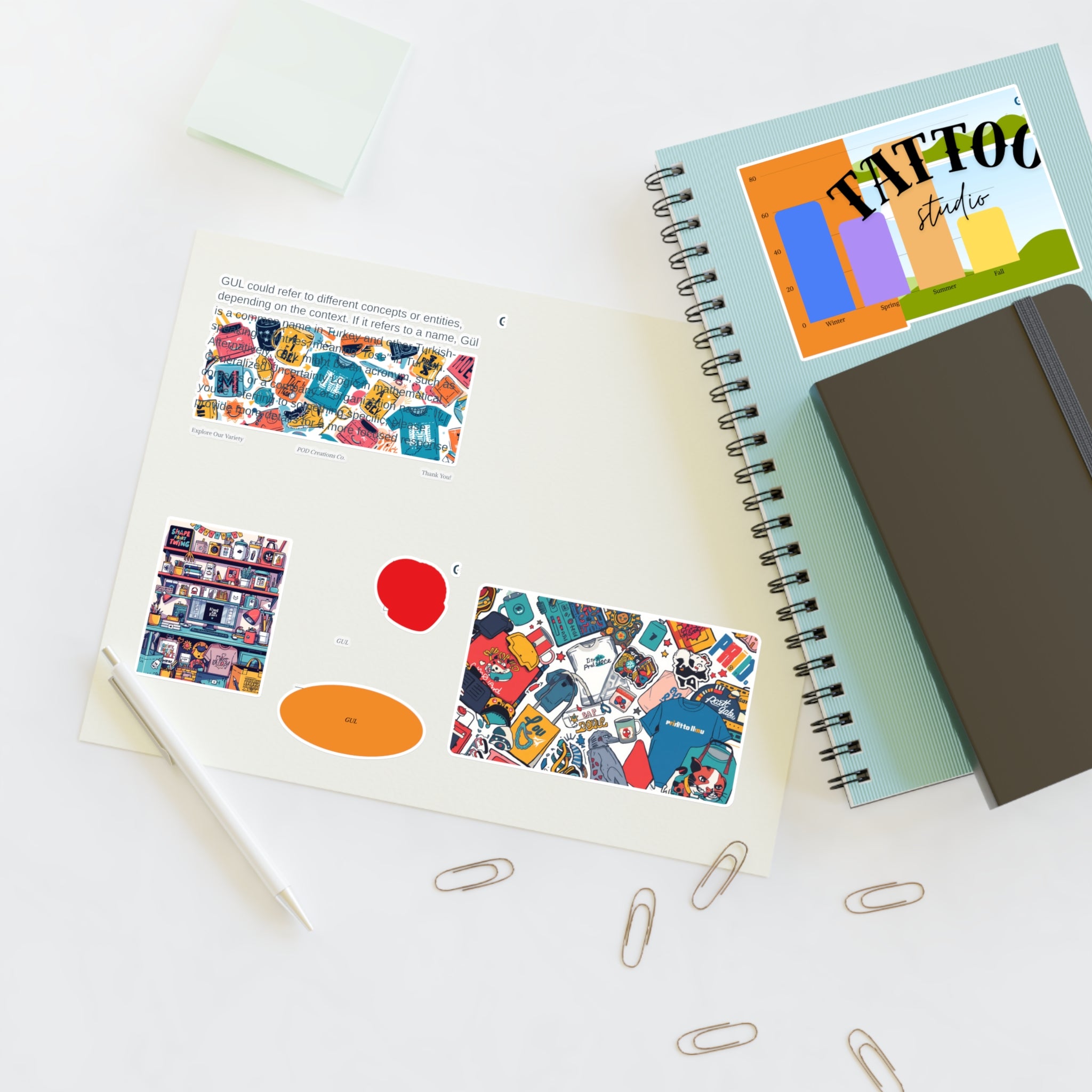 Colorful Sticker Sheets — Retro Tattoo &amp; Pop Art Icons