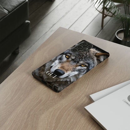 Wolf Eyes Phone Case — Fierce Wildlife iPhone Protective Case with ‘GUL’ Text