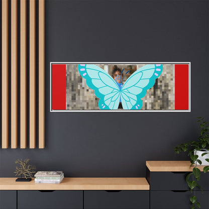 Blue Butterfly Framed Canvas Art – Matte Multi‑Color Wall Print