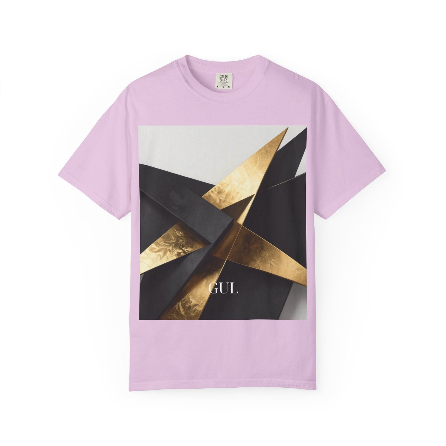 Graphic T-Shirt — Modern Gold Abstract &amp; Mountain Photo Print
