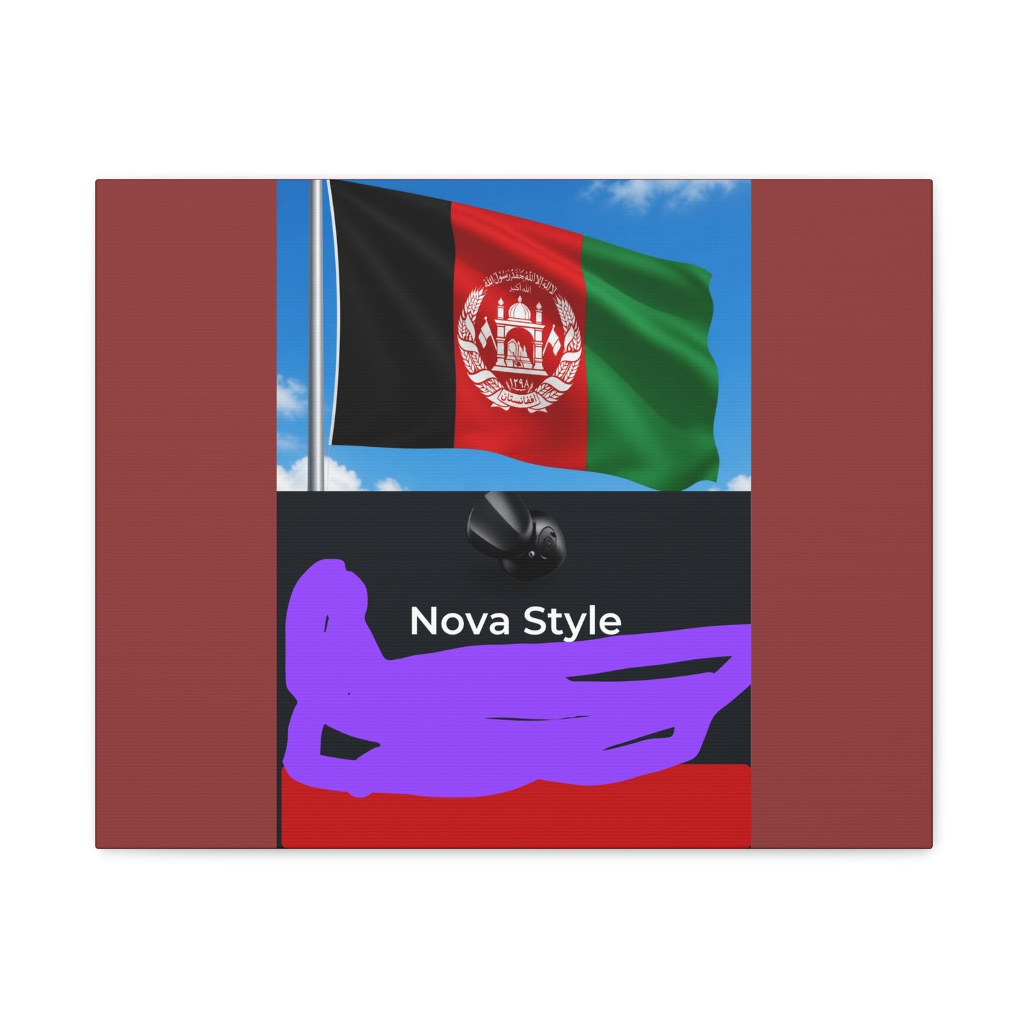 Afghan Flag Matte Canvas Print — Stretched 1.25" Wall Art
