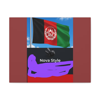 Afghan Flag Matte Canvas Print — Stretched 1.25" Wall Art