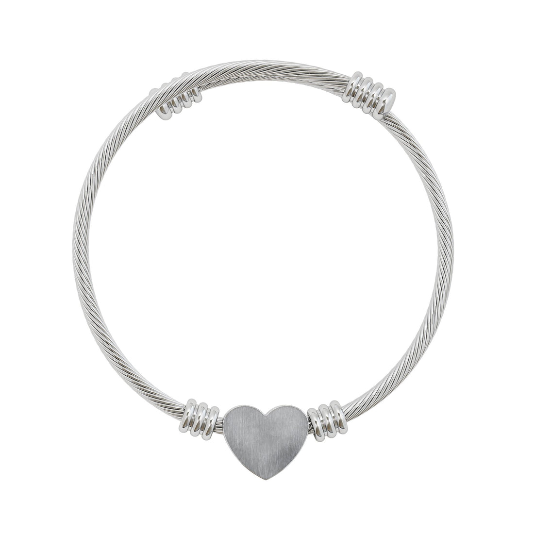 Engravable Heart Cuff Bracelet — Personalized Minimalist Bangle for Women (Silver &amp; Gold)