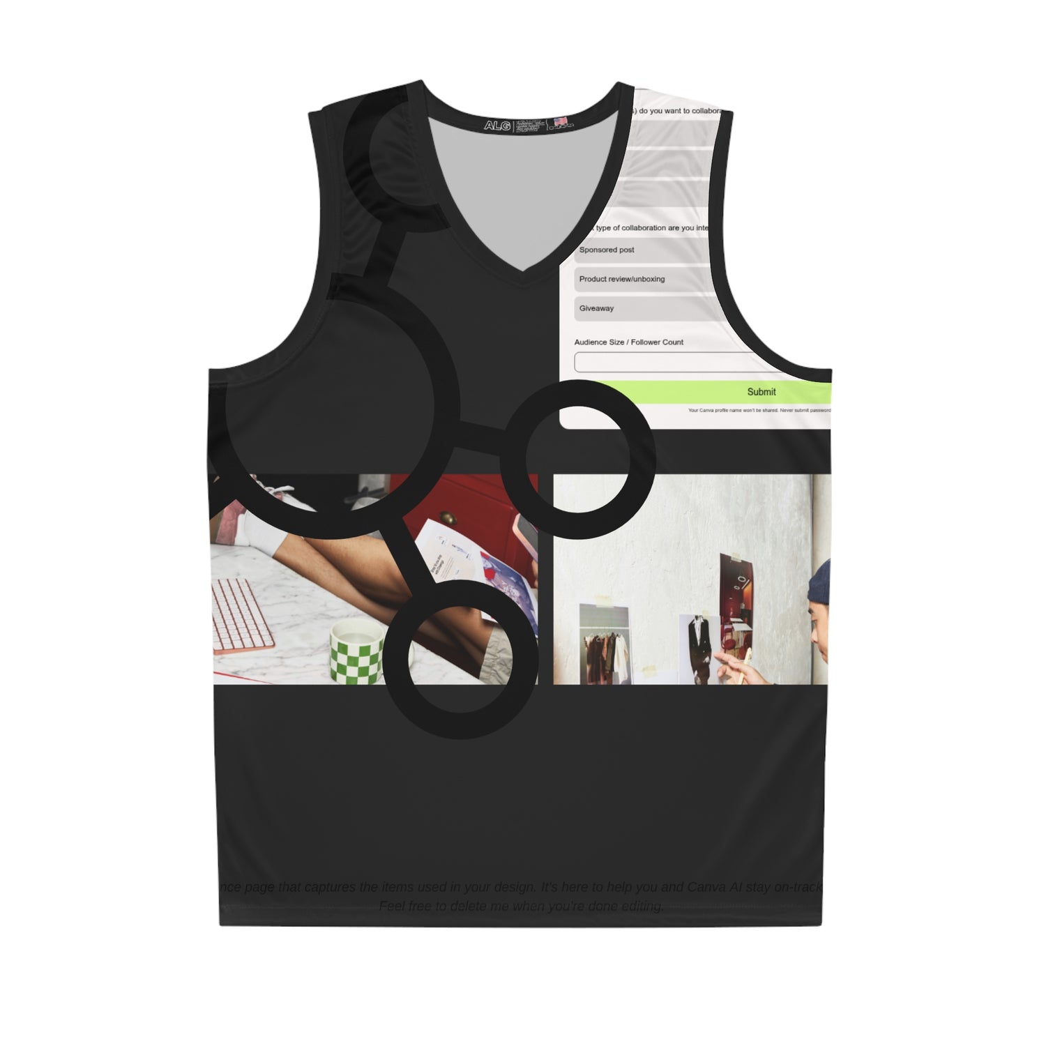 Abstract Red Basketball Jersey — All-Over Print Music &amp; Street Art Design