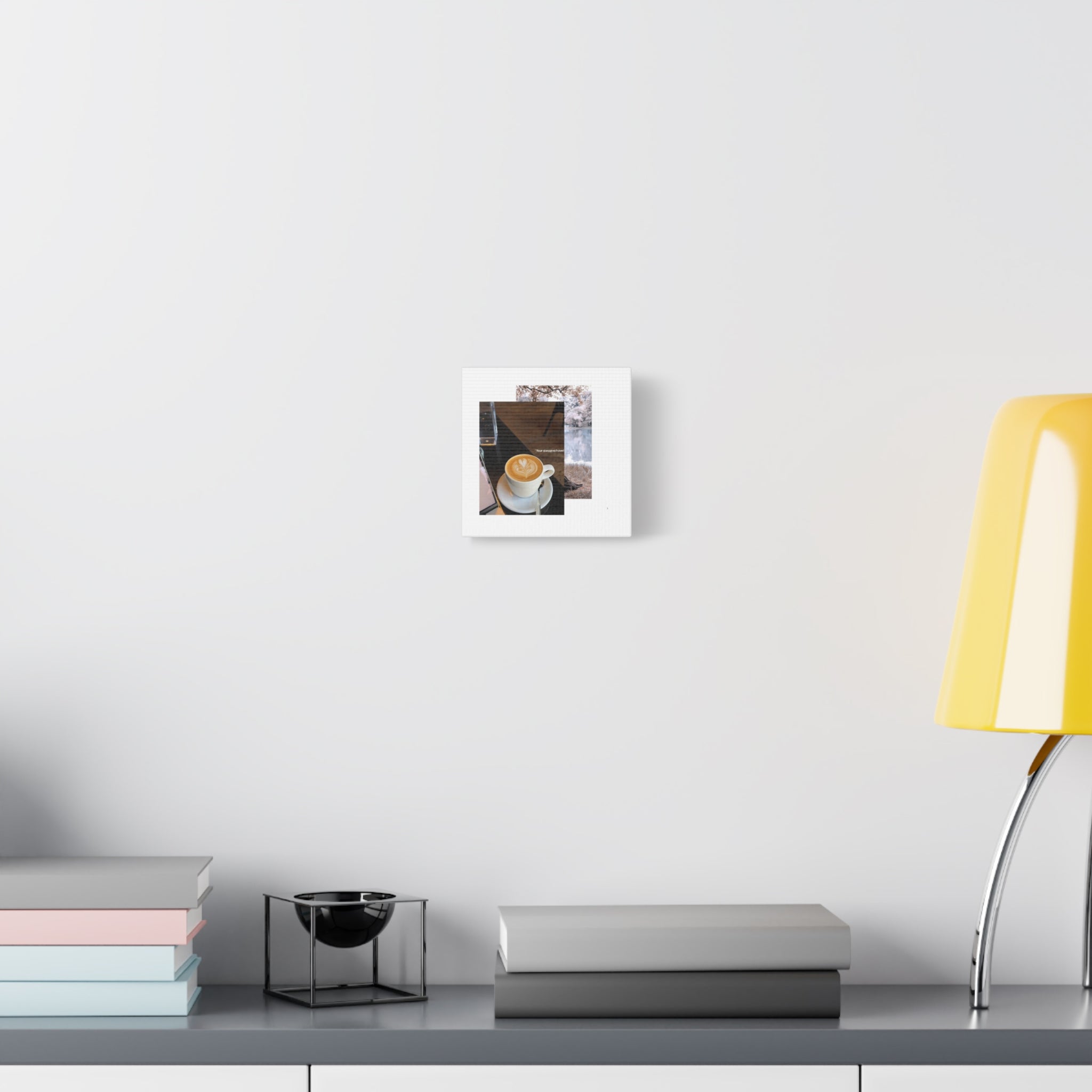 Latte &amp; Landscape Matte Canvas Wall Art — Coffee Shop Photo Collage