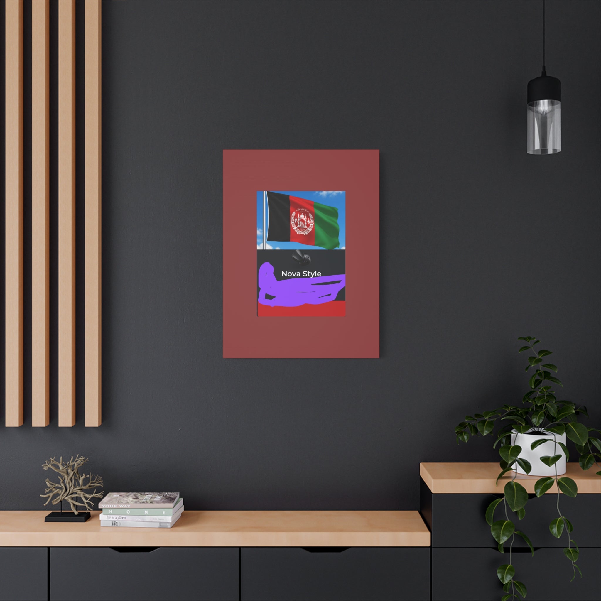 Afghan Flag Matte Canvas Print — Stretched 1.25" Wall Art
