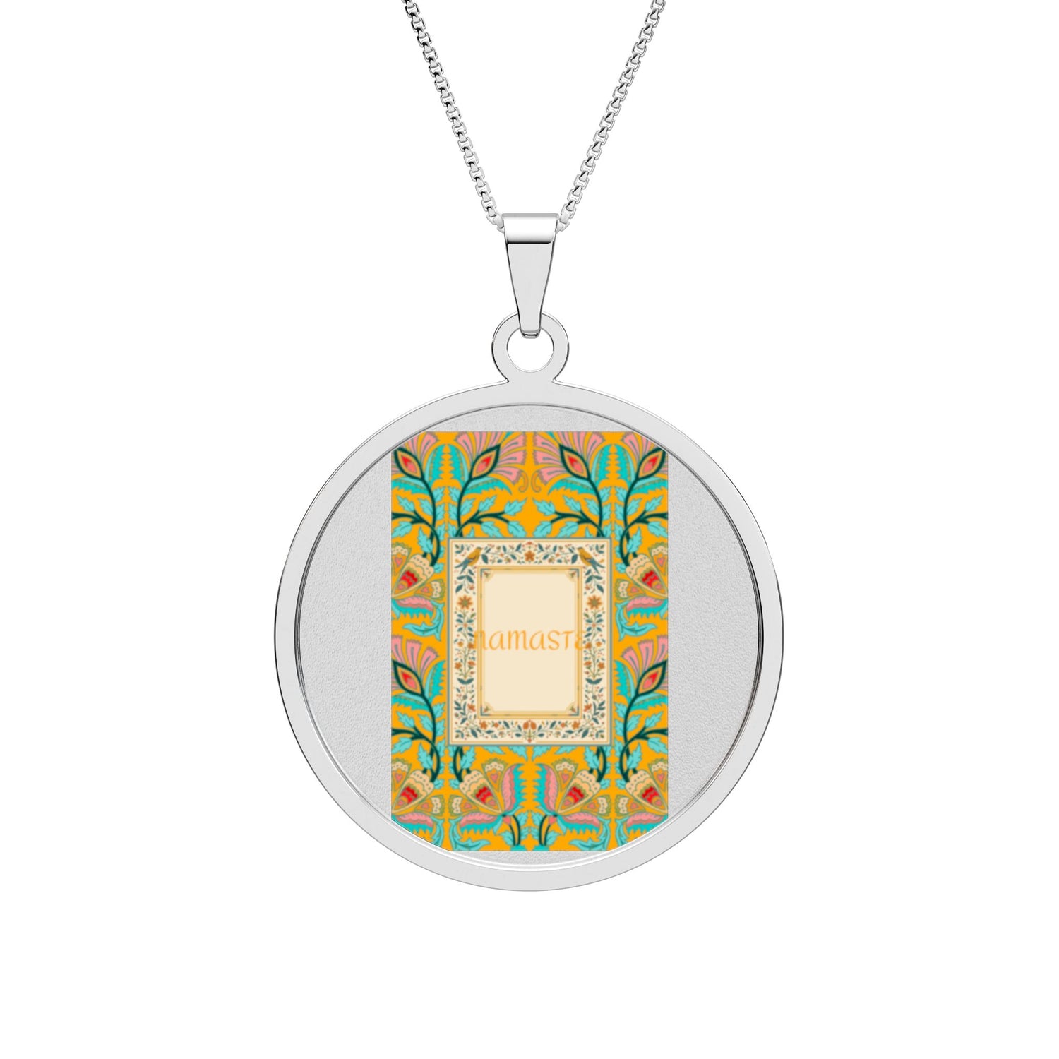 Round Photo Pendant — Personalized Ornate Border Necklace (Custom Photo Gift)