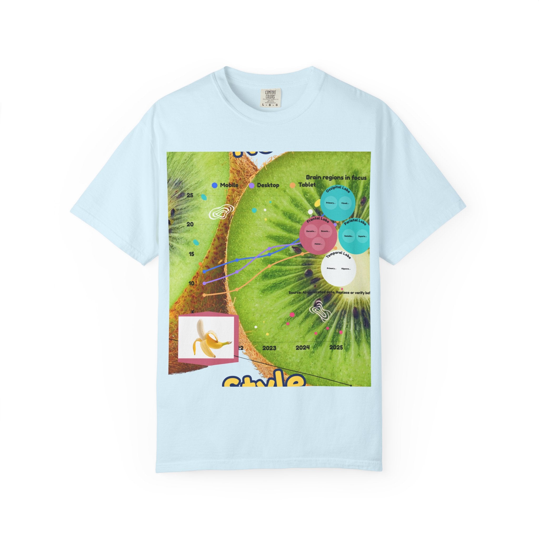 Kiwi Collage Graphic T‑Shirt — Nova Style Floral Art Tee