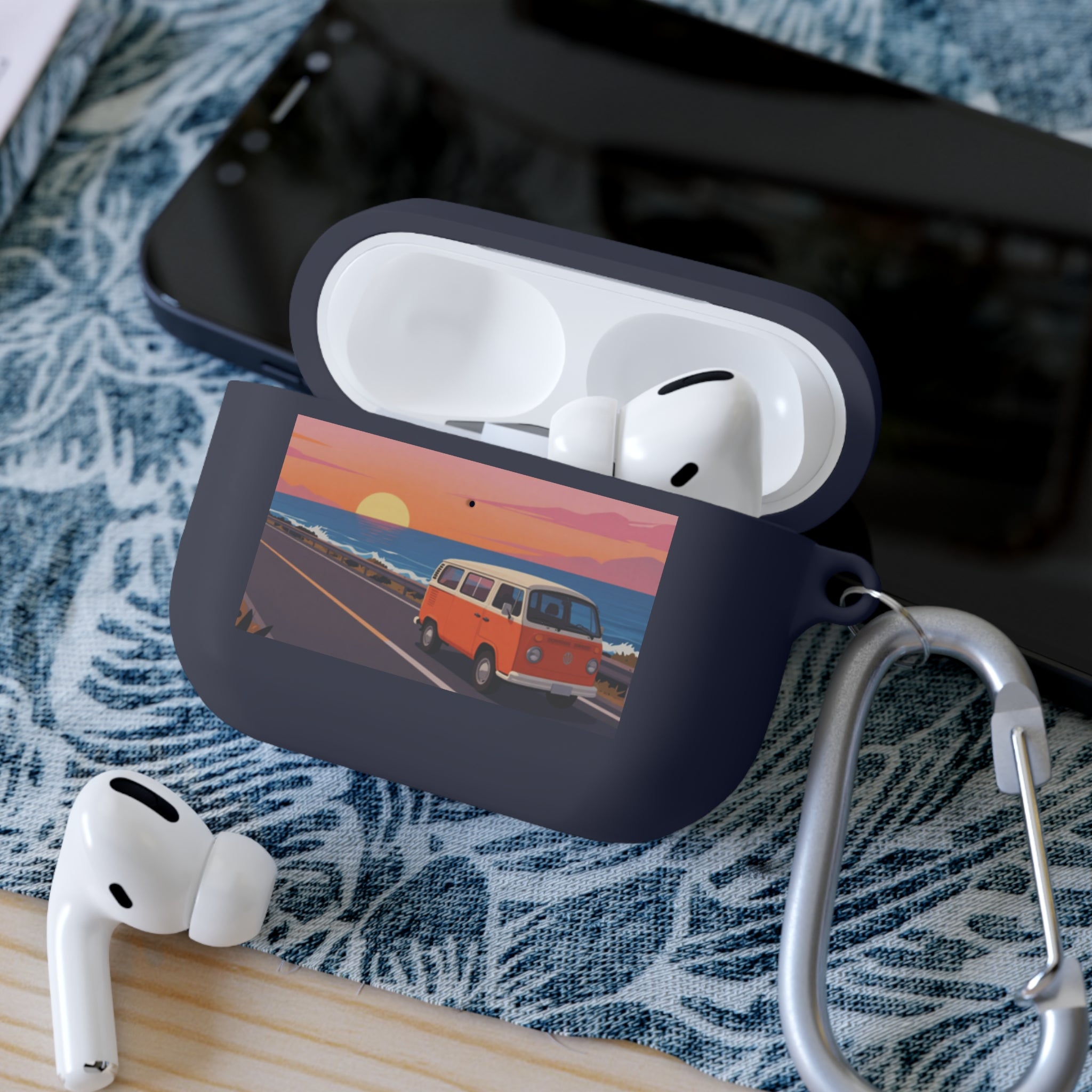 AirPods Case — Retro Sunset Van &amp; Forest Deer Prints