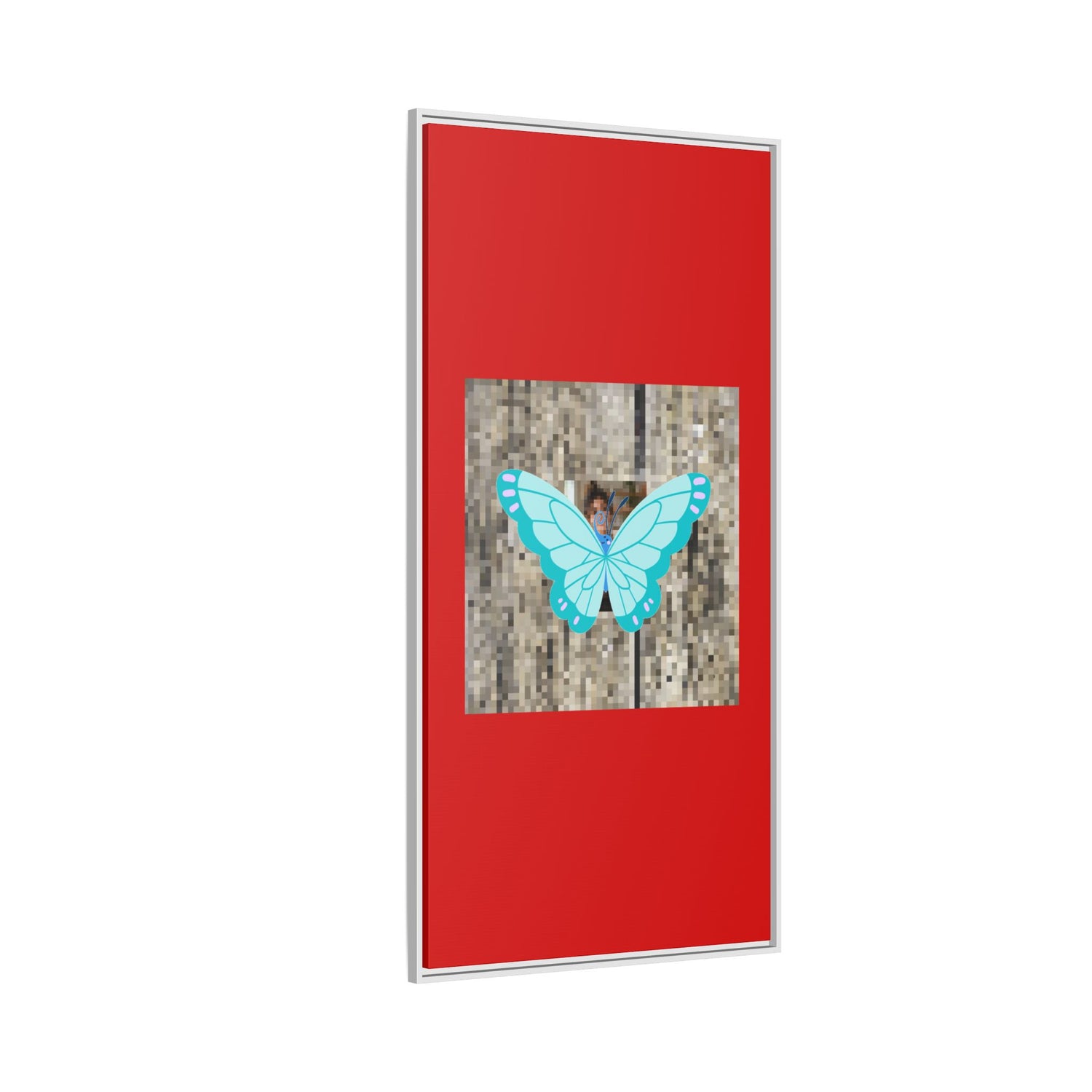 Blue Butterfly Framed Canvas Art – Matte Multi‑Color Wall Print