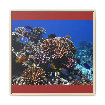 Framed Coral Reef Matte Canvas Wall Art — Tropical Ocean Photography Print