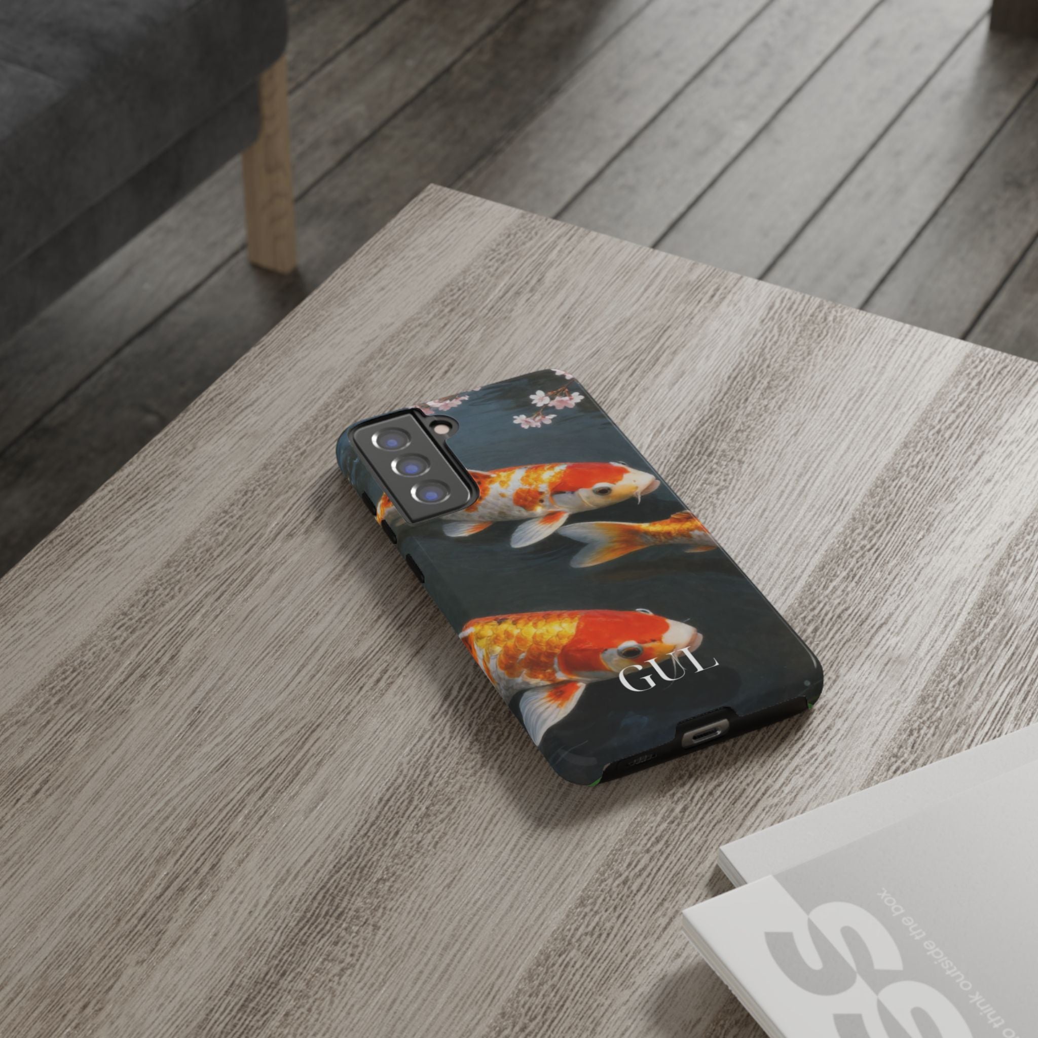 Koi Fish Tough Phone Case — Floral Pond Design