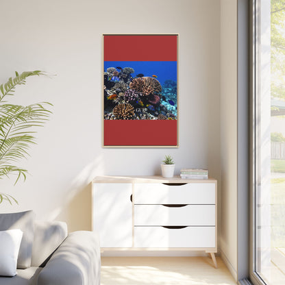Framed Coral Reef Matte Canvas Wall Art — Tropical Ocean Photography Print