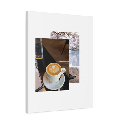 Latte &amp; Landscape Matte Canvas Wall Art — Coffee Shop Photo Collage