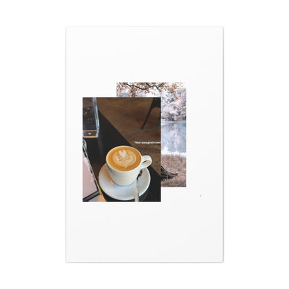 Latte &amp; Landscape Matte Canvas Wall Art — Coffee Shop Photo Collage