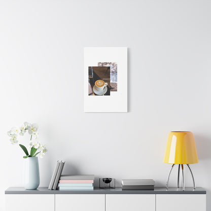 Latte &amp; Landscape Matte Canvas Wall Art — Coffee Shop Photo Collage