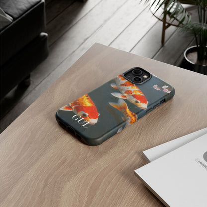Koi Fish Tough Phone Case — Floral Pond Design