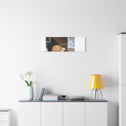 Latte &amp; Landscape Matte Canvas Wall Art — Coffee Shop Photo Collage
