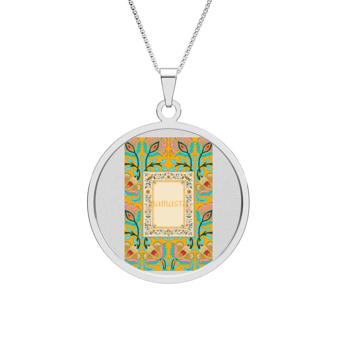Round Photo Pendant — Personalized Ornate Border Necklace (Custom Photo Gift)