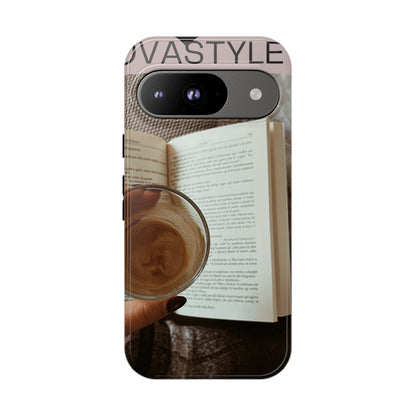 Cozy Reading Phone Case — Coffee &amp; Book Protective Cover