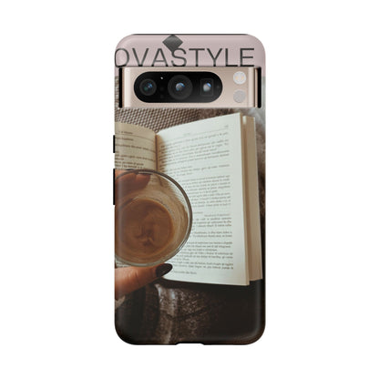 Cozy Reading Phone Case — Coffee &amp; Book Protective Cover