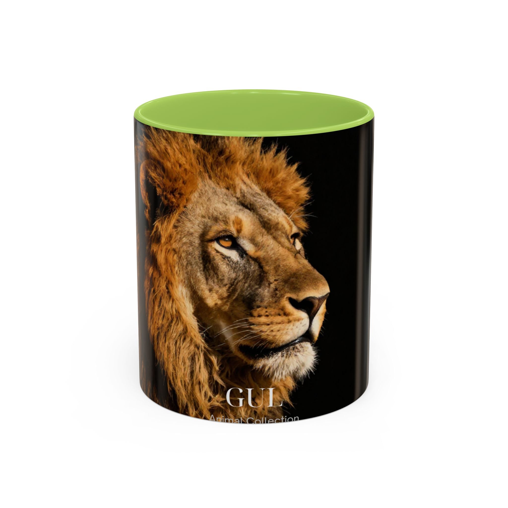 Majestic Lion Accent Coffee Mug — Bold Wildlife Portrait Tea Cup (11/15oz)