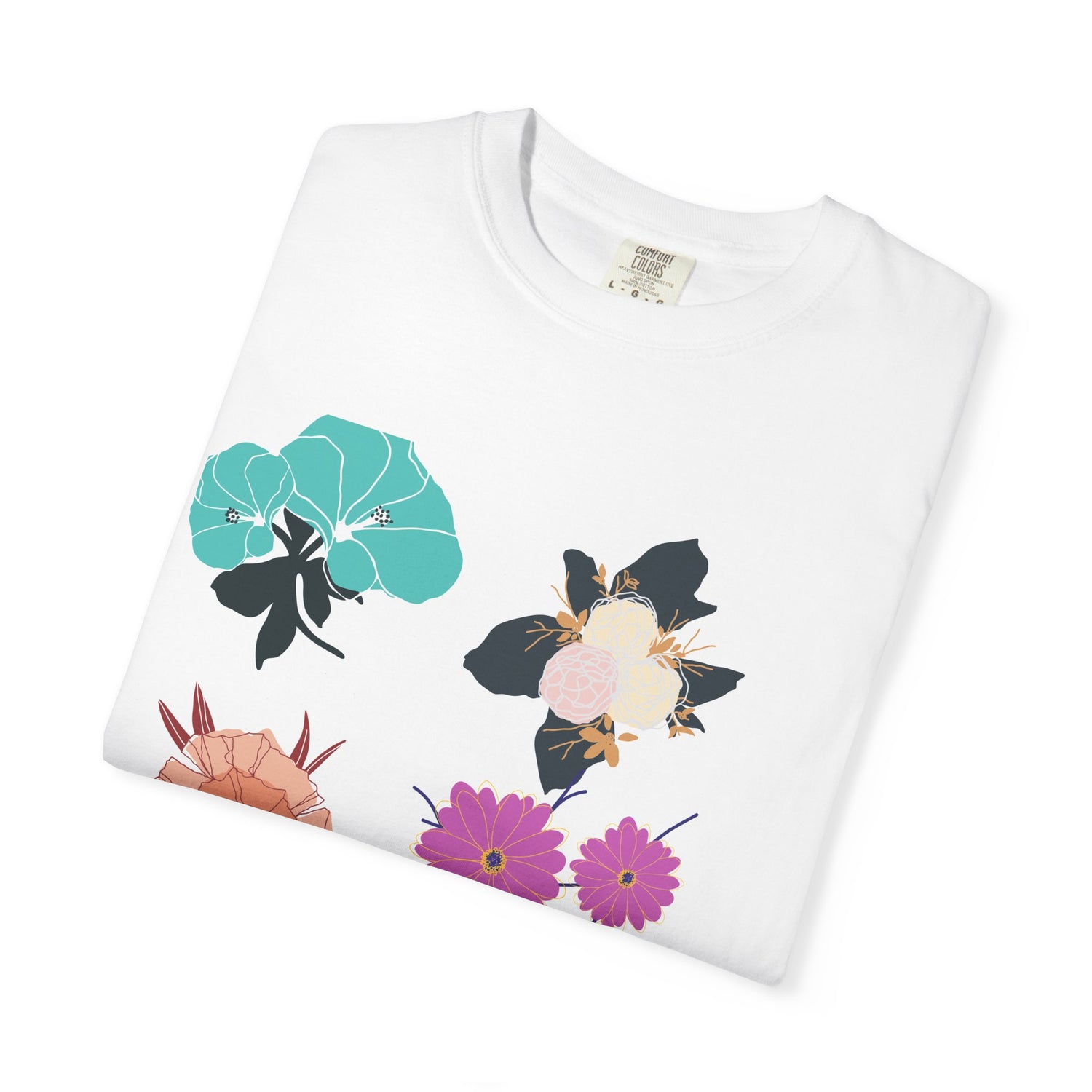 Floral &amp; Tropical Leaves Graphic T-Shirt — Botanical Flower Print Tee
