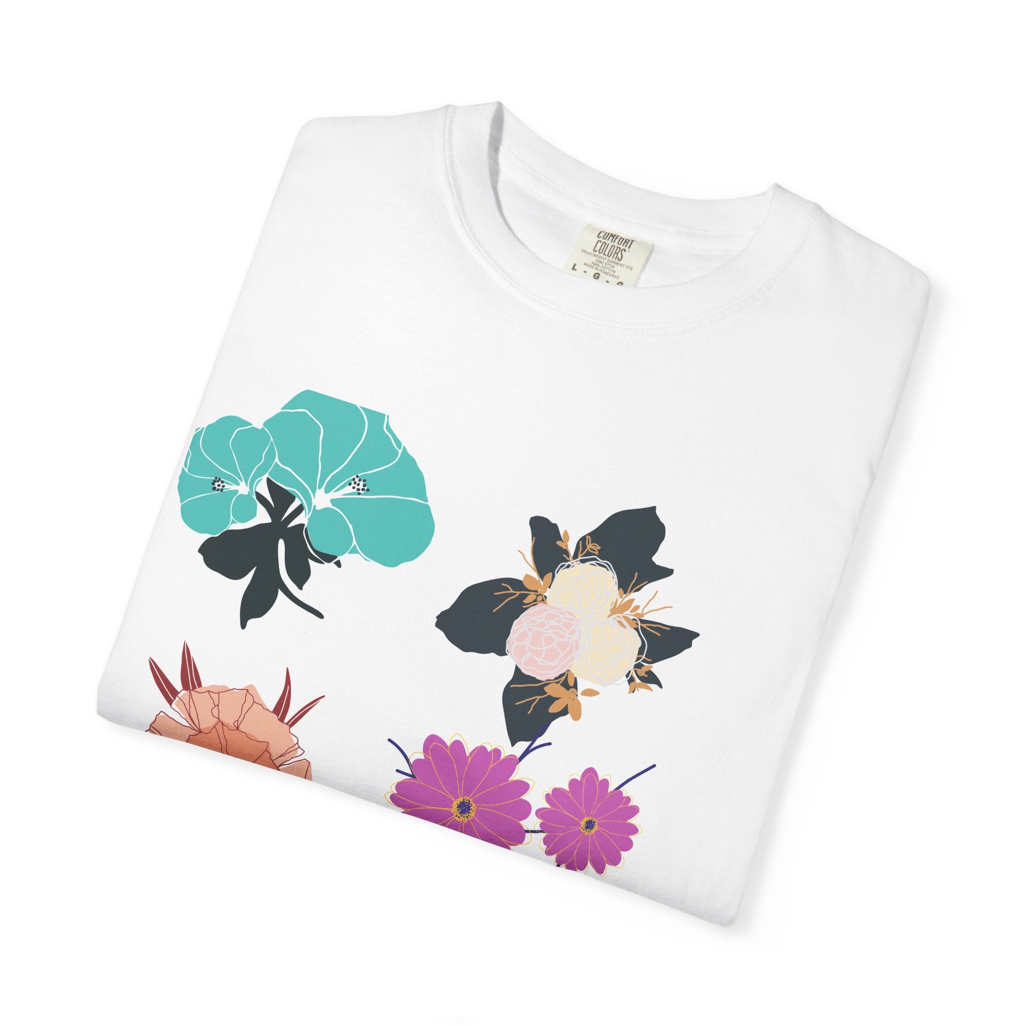 Floral & Tropical Leaves Graphic T-Shirt — Botanical Print Tee