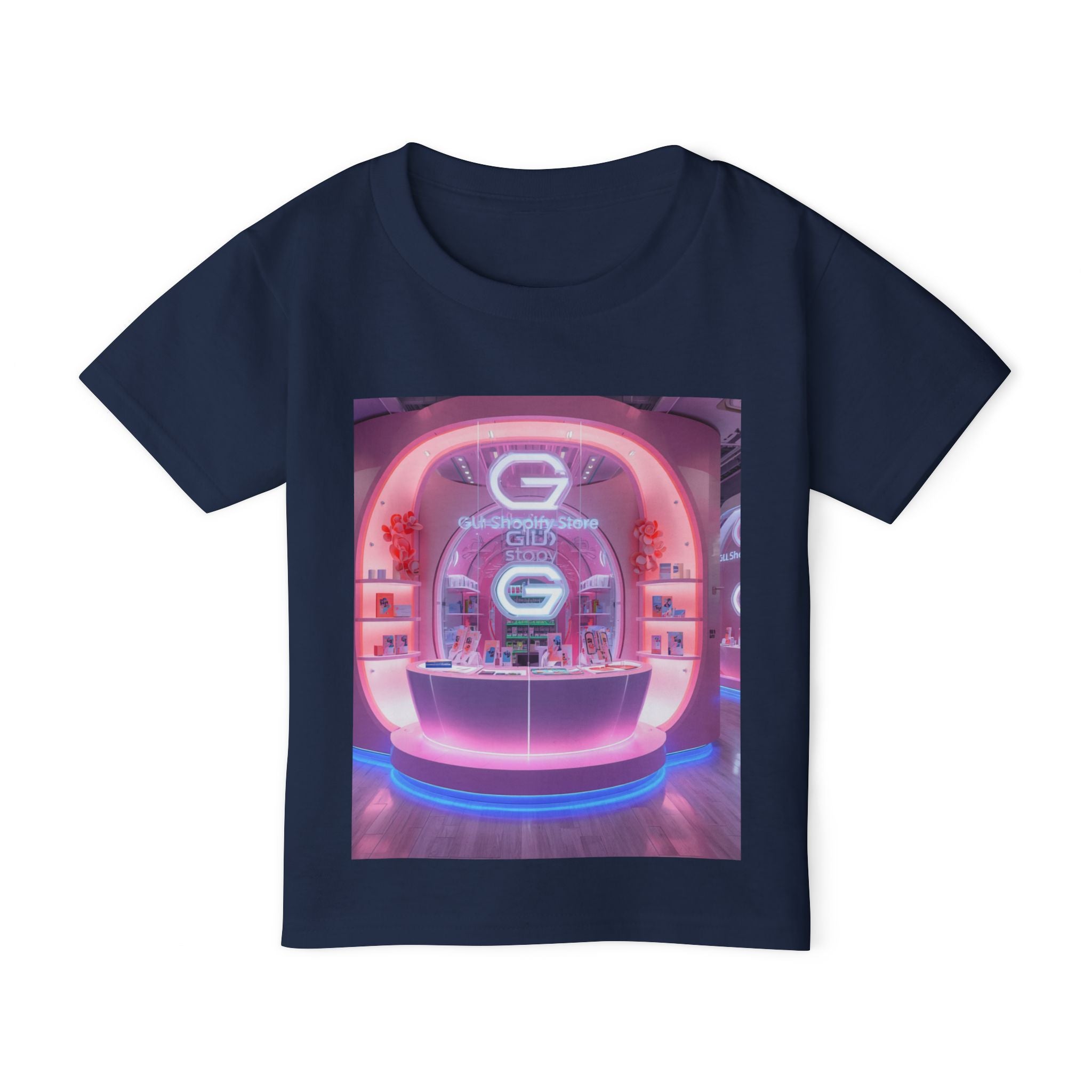Toddler T-Shirt — Colorful Neon Shop &amp; Rainbow Shopping Bag Graphic